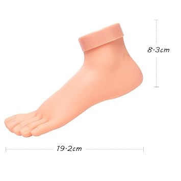 AORAEM Nail Trainning Hand Flexible Soft Practice+Practice Fake Foot Flexible Movable Soft Silicone Fake Foot Tool
