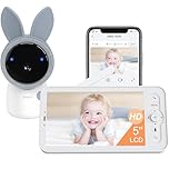 Arenti Baby Monitor, 2.5K/4MP 5GHz WiFi Smart Baby Camera with 5-Inch Upgraded Wireless Display, Super Night Vision, Two Way Audio, Cry & Motion Detection, WiFi 6，Lullabies, Temp & Humidity Sensor