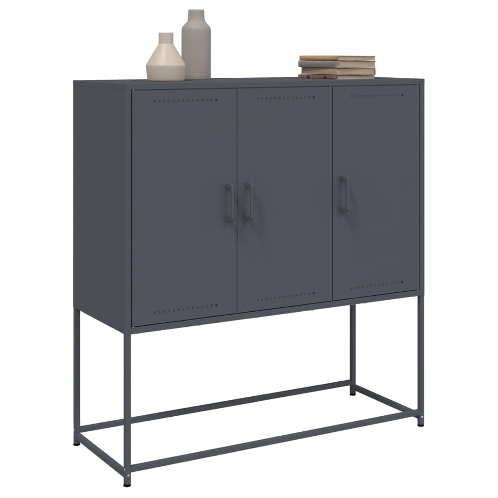 Armadio alto in acciaio, colore antracite, 100,5 x 39 x 107 cm