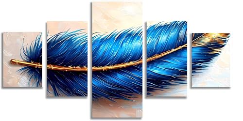 Diamant Painting Kit Complet Mefooge Anti-Stress - Activité Manuelle Adulte Plume Bleue 100x60