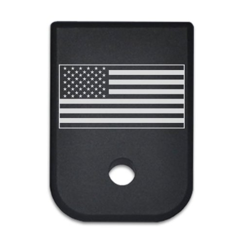 Bastion Magazine Base Plate Butt For Glock 19 17 22 23 26 | Gen 1-5 | 9Mm .40 .357 .45 Gap | Laser Engraved Black T6 Machined Aluminum Mag Floor Baseplate Bottom (Usa Flag) #TOP9
