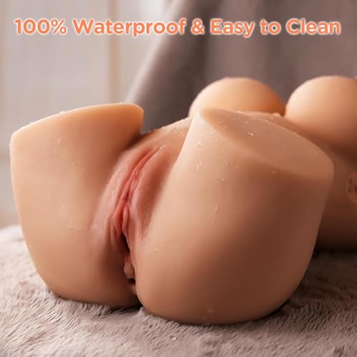 Image of Vibrating Sex Doll Male Masturbator - Realistic Sucking Sex Doll Torso Pocket Pussy Automatic Male Masturbator with Vagina Anal Big Breasts Adult Sex Toys Pleasure for Men Masturbation