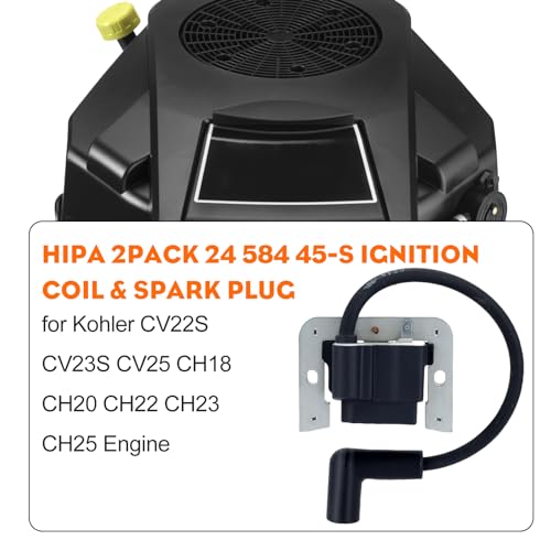 Hipa 24 584 45-S Ignition Coil Replace 24-584-01S Compatible with MIA11292 Kohler CV20 CV22 CV22S CV23 CV25 CV18 CV19 CH18 CH20 CH22 CH23 CH25 Engine - Thumbnail 2