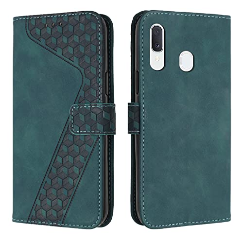 OKZone Compatible With Samsung Galaxy A40 Case Wallet Case PU Premium Leather with Card holder Slots Magnetic Shockproof Protect Flip Cover Bookstyle Phone Cases Cover for Samsung A40 (Green)