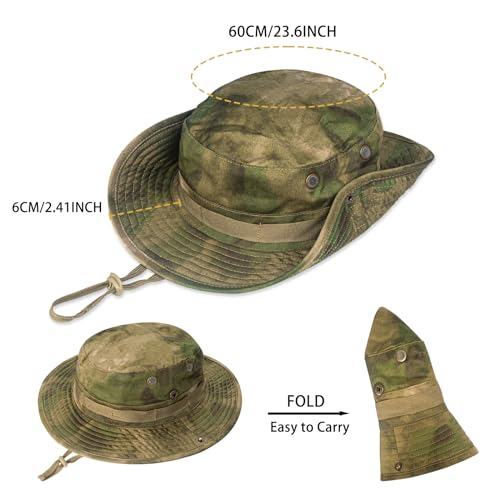 Image of Sun Hats for Men Women Boonie Hat UPF 50+ Bucket Hat Wide Brim UV Protection Fishing Hiking Safari Outdoor Hats