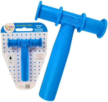 Chewy Tubes – Original Oral Motor Chewing Tool - Largest and Strongest for Teens and Adults [Blue, 5/8" Diameter] | Made in USA | Non-Toxic | Invented by Pediatric SLP