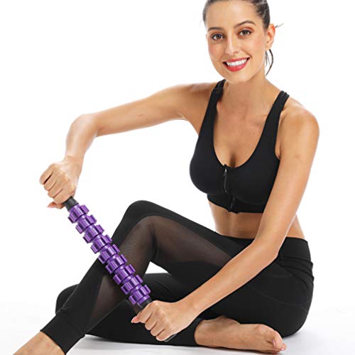 Haste massageadora de ioga para atletas que reduzem a dor (verde), Roxa, Size 1