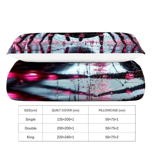 Housse de couette araignée imprimé 3D literie microfibre 135x200 - 4