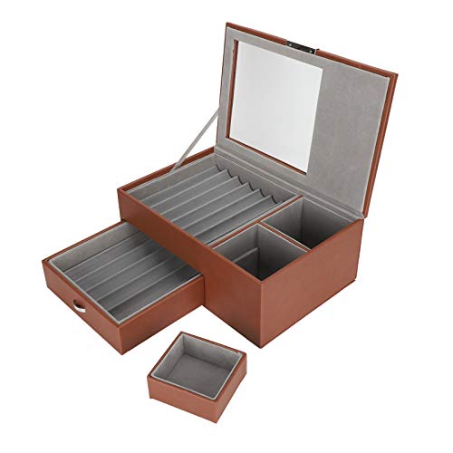 Organizador de cole??o de caneta de couro PU, caixa organizadora de caneta-tinteiro dupla de luxo co