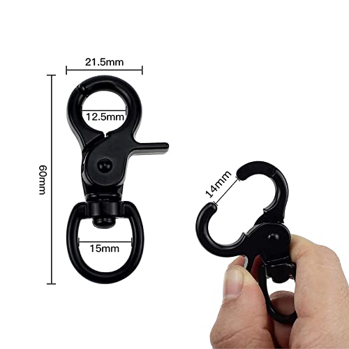 5 Stück Karabinerhaken Wirbelkarabiner, Zinklegierung Scherenkarabiner, Wirbel Schnappkarabiner, Robust Bolzen Karabiner, Karabinerhaken Hundeleine Schlüssel, für Hunde Gepäckschnalle Drehbar