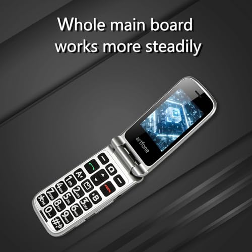 artfone G6 4G Unlocked Basic Mobile Phone for Seniors丨Flip Phone丨SIM Free Big Button Senior Mobile Phone丨Dual Display丨 SOS Button丨Speed Dial丨USB-C丨Charging Dock丨FM Radio丨Torch丨1300mAh Battery - Grey - Image 6