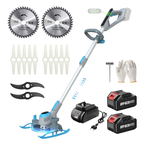 Decespugliatore a Batteria, Tagliaerba a Batteria con 2X3.0Ah...