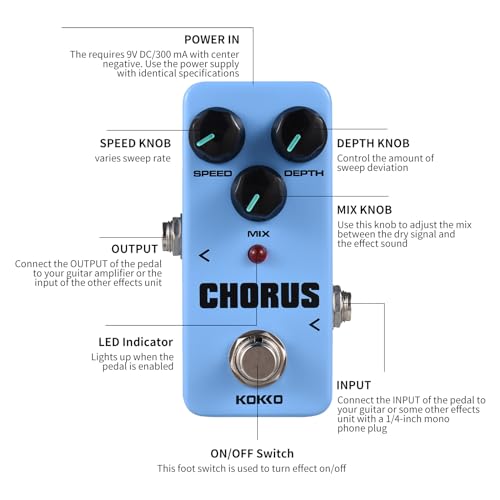 Jemora FCH2 CHORUS Pédale d’effet de guitare électrique Portable Effecteur de guitare Mini pédale d’effet de guitare électrique simple Effet analogique avec vitesse/profondeur/mélange 3 boutons de - Les Beatles, Paul McCartney, John Lennon, RIngo Starr, George Harrison Jemora FCH2 CHORUS Pédale d'effet de guitare électrique Portable Effecteur de guitare Mini pédale d'effet de guitare électrique simple Effet analogique avec vitesse/profondeur/mélange 3 boutons de – Image 5