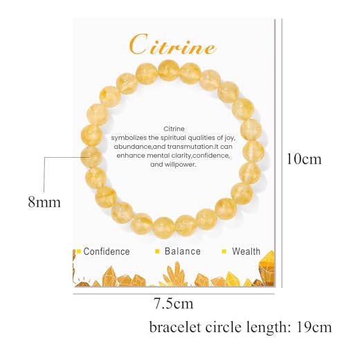 Citrine-Bracelet-for-Women-8mm-Real-Crystal-Yellow-Citrine-Bead-Bracelet-Natural-Stone-Bracelet-Stretch-Gemstone-Bracelets-Citrine-Jewelry-for-Women-Girls