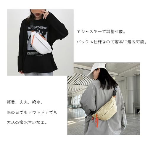 XINYOSHO ボディバッグ ショルダーバッグ ウエストポーチ 斜めがけ 男女兼用 軽量 撥水 アウトドア 登山 通勤通学 ブラック XKYB1 の商品画像 4