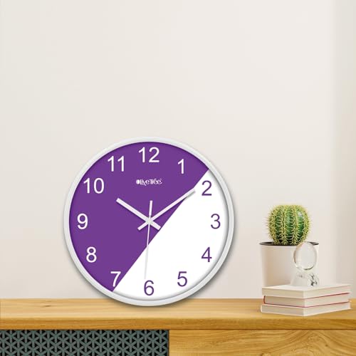 Image of Olive Tree Wall Clock 12 inch Decorative Plastic Wall Clock TIK-Tok Movement Classic Clock Battery Operated Round Easy to Read for Room /Home /Kitchen /Bedroom /Office /School - 9152