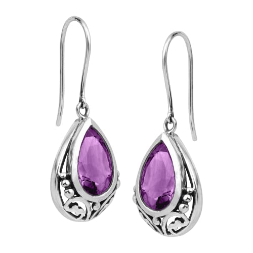 Silpada 'Thistle' Natural Amethyst Drop Earrings In Sterling Silver #TOP1