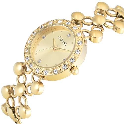 Image of GUESS Bejeweled 28 mm Champagne Dial Women Analog Watch- U1425L2M