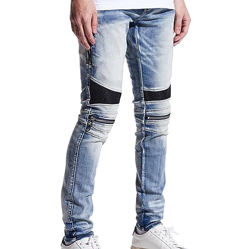 Men's Slim Fit Stretch Jeans Fashion Straight Leg Ripped Skinny Jeans Comfort Flex Waist Cargo Denim Pants2