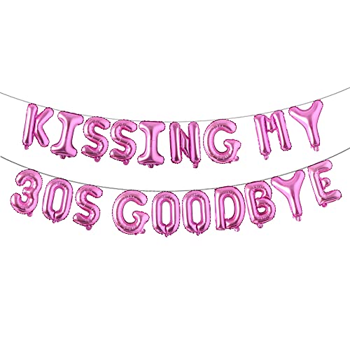 Kissing My 30s Goodbye Decorations Kissing My 30s Goodbye Banner Balloons 40th Birthday Balloon Dirty 40 Balloon (30S GOODBYE Rose Red)