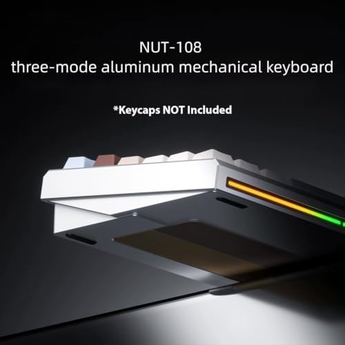 Glacier Weikav NUT108 Wireless Mechanical Keyboard Kit, Full Size 108-Key Custom Keyboard, Hot-Swappable PCB, VIA Programmable, Triple Mode Connection, Aluminum Case, RGB Backlit, Barebones - 5