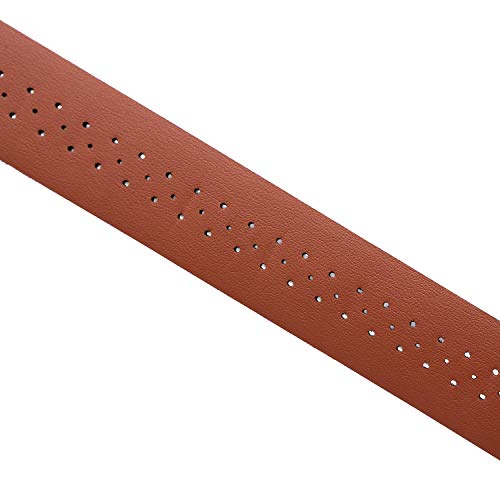 Vinqliq Retro PU Leather Road Bike Bicycle Handlebar Wraps Bar Tapes with Bar Plugs (Natural Brown(with Breath Holes))