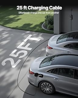 VEVOR Level 2 EV Charger, 32 Amp Adjustable Current, 240V Electric Vehicle Portable Charger with 25 ft Charging Cable, NEMA 14-50P Plug, LCD Display, Plug-in Home Car Charging Station for SAE J1772 EV