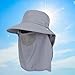 Aymzbd Sun Hat with Neck Flap Face Cover Fishing Hat Sun Protection Visor Lightweight Breathable for Outdoor Camping Hiking, Light Gray