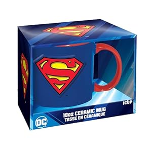 ICUP DC Comics Superman Logo 18oz Embossed Ceramic Mug – Officially Licensed Superman Merchandise & Collectibles