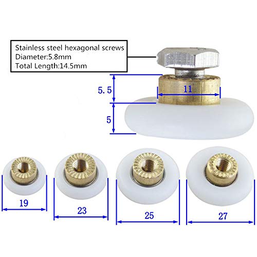 2PCS Replacement Shower Door Rollers Runners Wheels for Bathroom Kitchen Door(25mm) - Image 2
