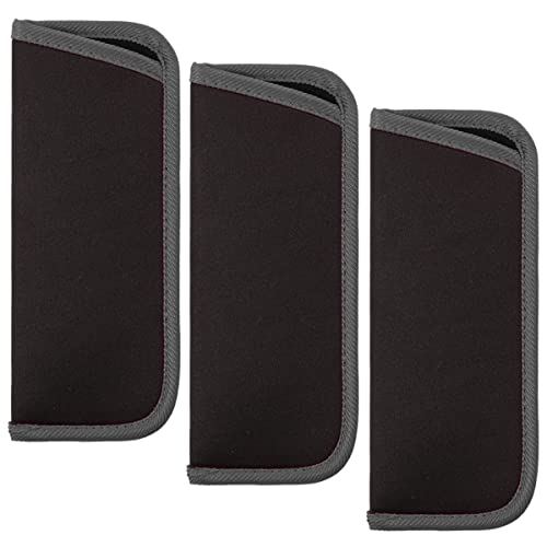 3 Pack Slip in Eyeglasses Cases, Protective Glasses Case For Reading Glasses Pouch Fabric Spectacle Pouch Soft Glasses Sleeve Black Storage Glasses Pouch Holder