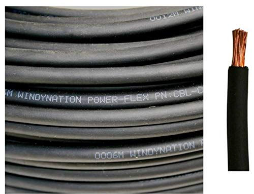 Câble cuivre pur 1/0 AWG WindyNation noir 3m avec cosses et gaines - 3
