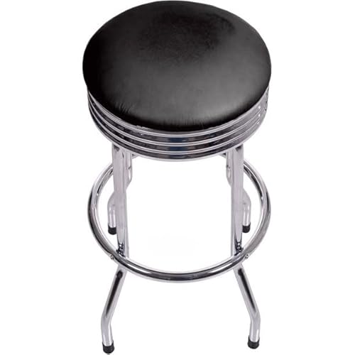 Farmahar Retro Swivel Bar Stool/Counter Chair - Vintage Industrial Backless Pub Kitchen Dining Room - Adjustable Height With Footrest - Heavy Duty Metal Base #TOP13
