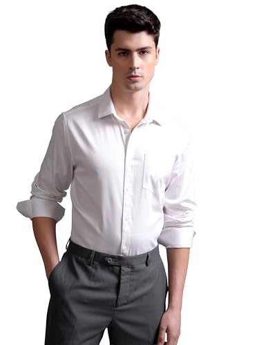 Image of Highlander Men's Slim Fit Formal Shirt | Solid Formal Shirt for Men | Comfortable Fabric | Stylish Design for Everyday Use & Office Wear