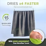 Zumi 100% Cotton Quick Dry Large Travel Towel - Soft, Thin, Compact, Highly Absorbent, Lightweight Camping Towel for Beach, Gym, Bath, Shower, Swimming, Dorm, RV - Gray - Image 5