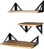 Bekith Juego de 3 Estanteria Pared Baldas Pared de Madera Montado en la Pared, 42/33/25cm