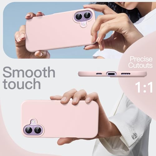 Image of JETech Liquid Silicone Case for iPhone 17 6.3-Inch, Silky Soft Touch Full-Body Protection, Anti-Scratch Shockproof Phone Cover with Microfiber Lining (Light Pink)