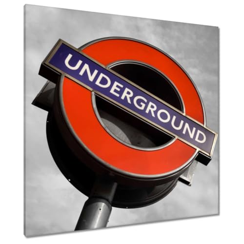 Peinture Métro de Londres toile 90x90 cm décoration murale design