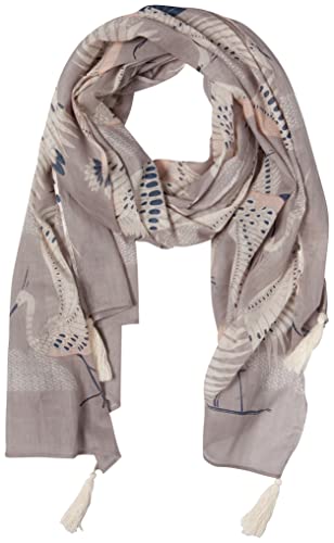 Danica Studio Flight Of Fancy Cotton Long Designer Scarf 40 x 72 inches Gray