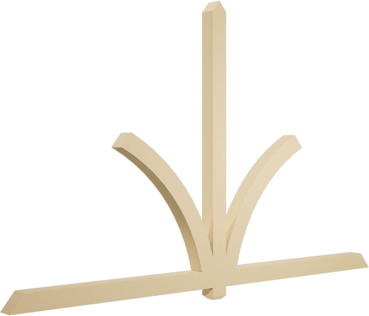 108"W x 67 1/2"H x 4"D x 4"F, 15/12 Pitch, Redmond Signature Urethane Gable Bracket, Primed Tan