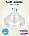 Baby Bottle Nipple for Gulicola Natural Glass Bottle,6m+,Size L Soft Silicone Nipples,Fast Flow, 4 Count