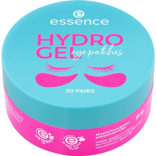 essence HYDRO GEL eye patches 30 PAIRS, Augenpflege, Pink, feuchtigkeitsspendend, pflegend, entspannend, erfrischend, vegan, ölfrei, ohne Parfüm, ohne Alkohol, 1er Pack (30pair)
