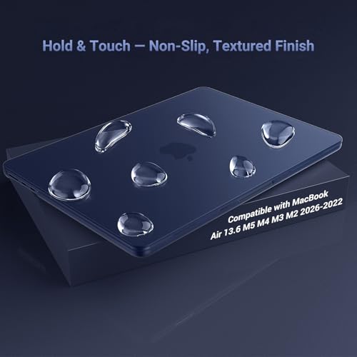 Image of MOSISO Compatible with MacBook Air 13 inch Case M5 2026 M4 2025 M3 M2 2024-2022 A3449 A3240 A3113 A2681, Hard Shell&Keyboard Cover&Screen Film&Type C for MacBook Air 13.6 inch Case, Midnight
