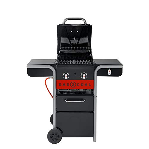 Char-Broil Gas2Coal 210 Hybrid Grill - 2 - branders gas en kolengrill, zwart - Afbeelding 5