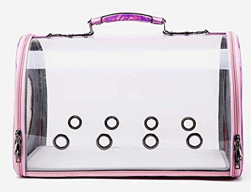 Bolso Transporte Mascota Rosa/Transparente 28 x 34 x 24.5 cm
