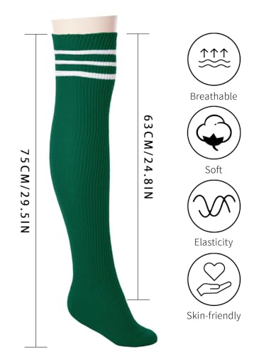 Image of Abodhu Womens Thigh High Socks, Over Knee Socks for Women, Striped Knit Long Tall Stockings, Cosplay Casual Socks