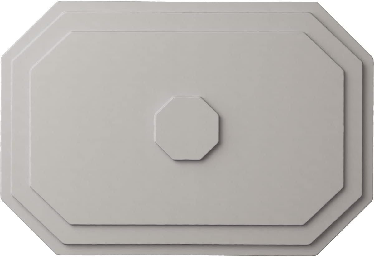 Ekena Millwork CM25FEUWF Felix Ceiling Medallion, Ultra Pure White, 25 1/4"W x 17 1/4"H x 1 3/4"P Ultra Pure White (Flat Finish)