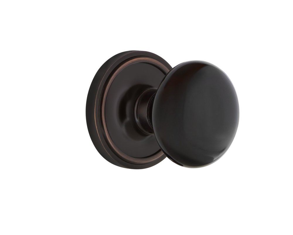 Bouton de porte porcelaine noire fixe quincaillerie décorative de style ancien