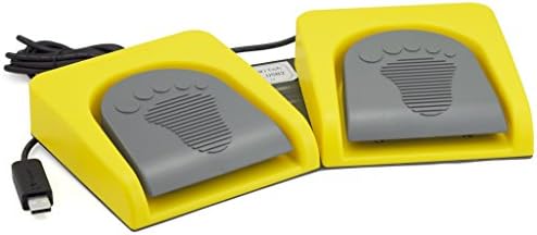 iKKEGOL USB Double 2 Foot Switch Control Pedal Video Game Customized PC Keyboard Multimedia Key Free Drive HID for Push to Talk Yellow