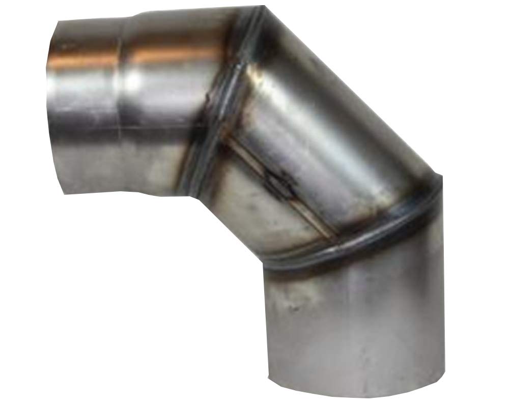 Tubo della stufa fumo Tubo a gomito 90 ° 145 Ø eingezogen unlackiert 2 mm